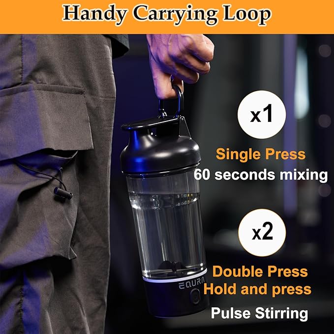 JOTER & LIBEAR Electric Shaker Bottle, Portable USB Rechargeable Protein Shake Mixer, Shaker Bottles for Protein Mixes and Meal Replacement Shakes, BPA Free, Waterproof, 25 oz (White)