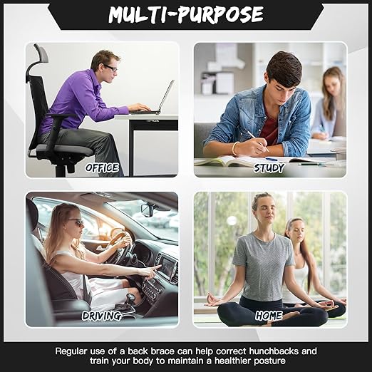 Posture Corrector for Women and Men, Adjustable Posture Back Brace Shoulder Brace, Discreet Under Clothes Design Back Support, Back Pain Relief for Improved Neck Support(Gray)