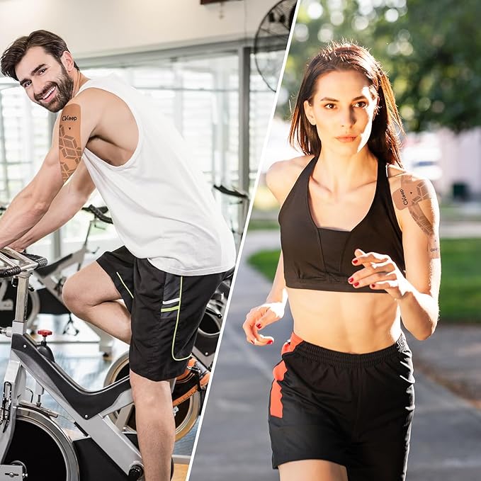 CKeep 4 Rolls Kinesiology Tape, Original Cotton Elastic Athletic Tape, 20 CT 10" Precut Strips Each, Waterproof Tape for Muscle Strain Relief and Joint Support, Beige