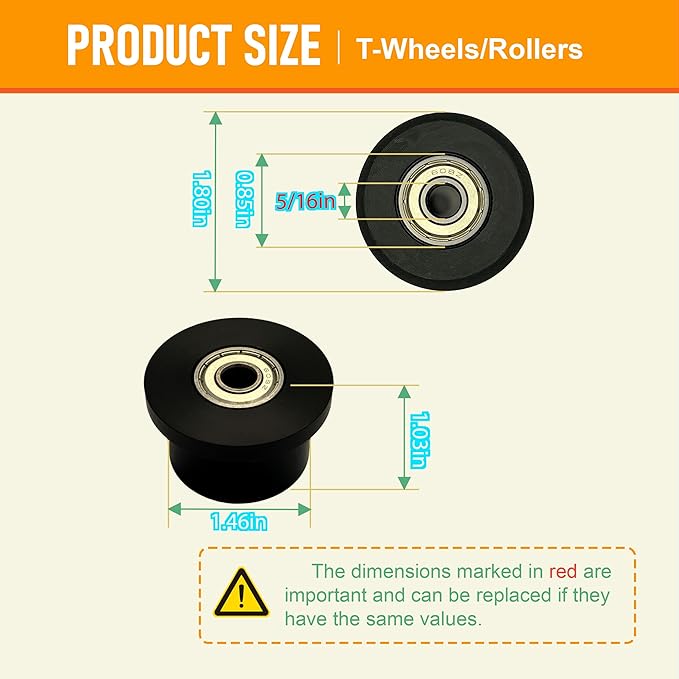 Upgraded Machined Wheels/Rollers Compatible with Total Gym,Replacement Parts for 1000,1100,1400,1500,1600,1700,1800,1900,Achiever,Force,Gold,Max,Platinum,Plus,Pro,Supra,Supreme,Ultima,Ultra,XLI,4Pcs