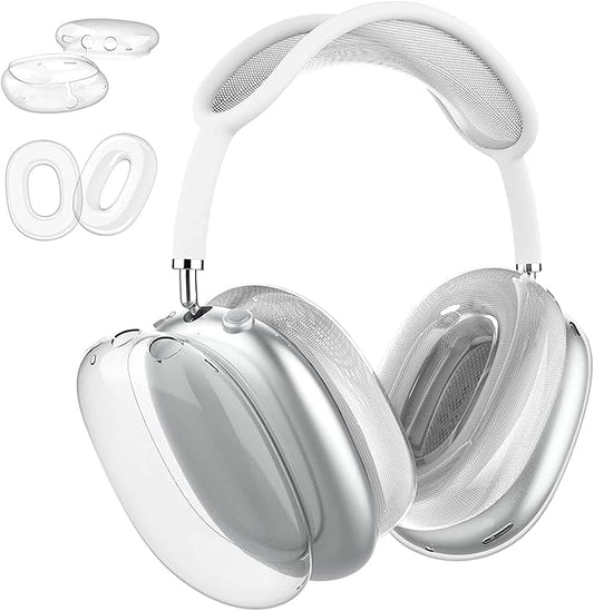 for AirPods Max Case Clear,with Earpad Case Cover/Ear Cups Skin,Soft TPU Protector for Airpods Max Cover,Anti-Scratch No-YellowTransparent Protective AirPod Max Accessories-Clear