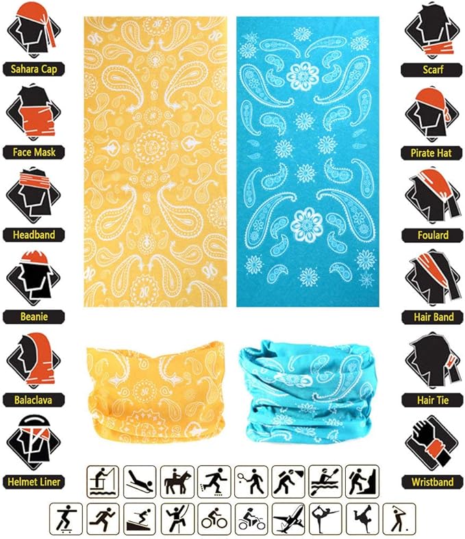 Headband Neck Gaiter Head Wrap Headwear Face Mask Magic Scarf Bandana for Men and Women