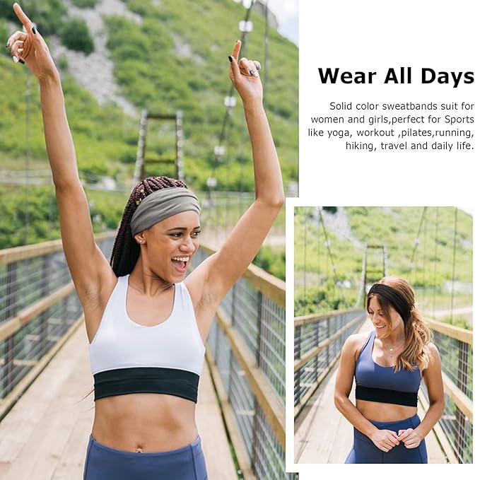 DRESHOW 4 Pack Turban Headbands for Women Wide Vintage Head Wraps Knotted Cute Hair Band Accessories