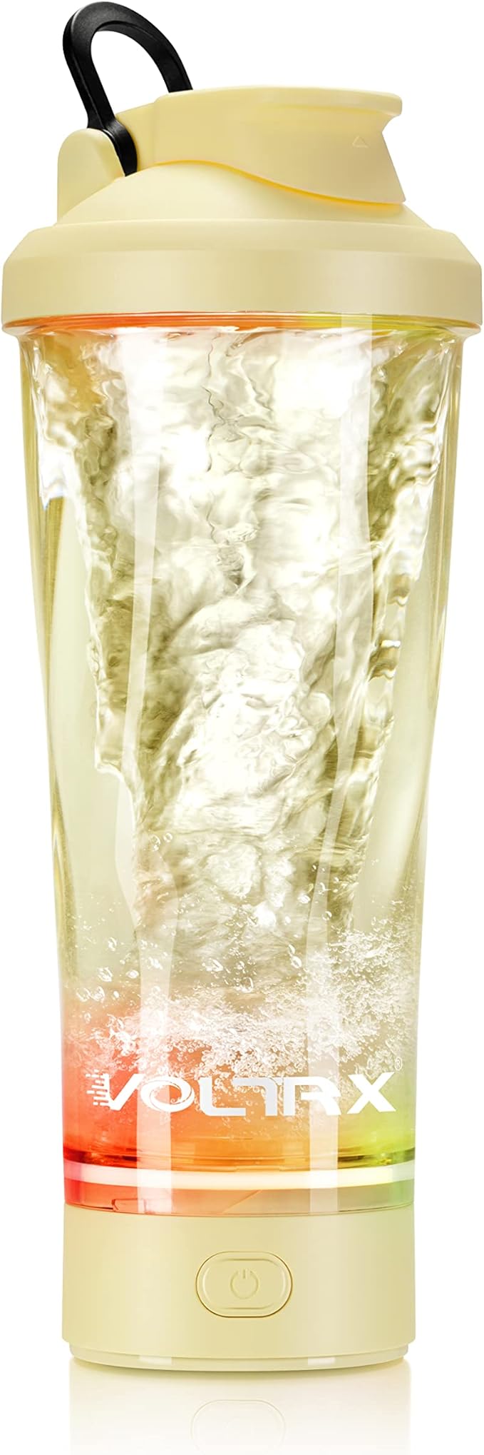 VOLTRX Electric Shaker Bottle - VortexBoost Portable USB C Rechargeable Protein Shake Mixer, Shaker Cups for Protein Shakes and Meal Replacement Shakes, BPA Free, Waterproof, Colored Light Base, 24 oz