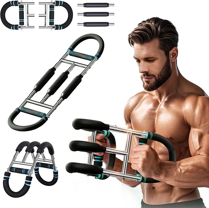 Twister Arm Trainer, 60-110lb Adjustable Chest Workout Equipment, Anti-Slip Grips & Double-Spring Safety, Arm Trainer for Men/Women, Portable Home Fitness Equipment