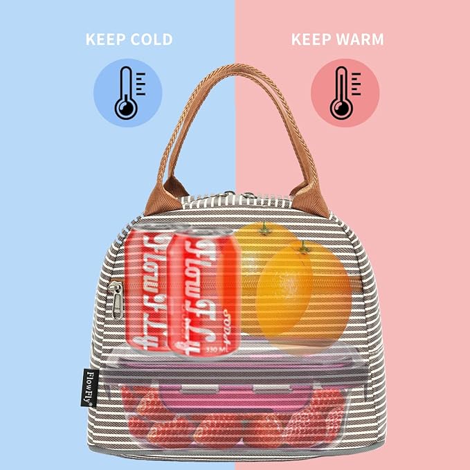 FlowFly Insulated Lunch Cooler Bag - Tote Bag Organizer for Women/Men, Coffee