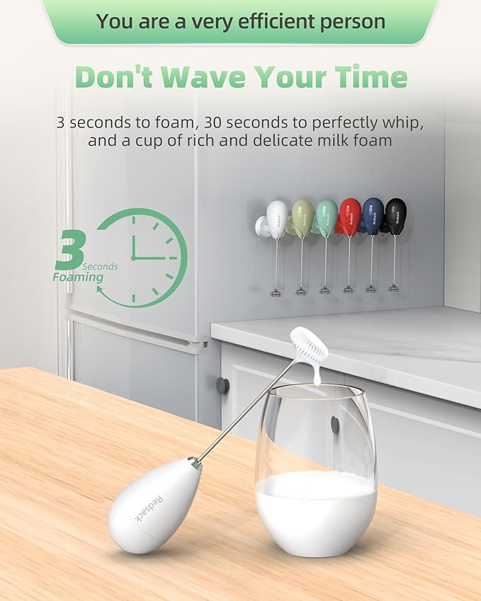 Milk Frother Handheld with Case,USB C Rechargeable Frother Wand for Coffee, Portable Electric Whisk with Stand,Waterproof Hand Drink Mixer Travel for Lattes, Cappuccino, Matcha, Egg (White)