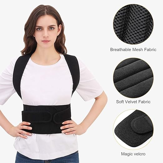 Posture Corrector for Women and Men, Upgraded Full Back Brace Support, Adjustable Shoulder Straightener for Improving Back Posture(L, 35.5"-41.5" Waist)