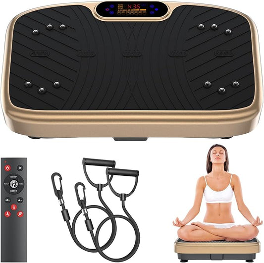 Vibration Plate Exercise Machine, Vibration Plate Platform for Lymphatic Drainage, 200 Adjustable Speeds Power Shaping Vibrating Plate Helps Weight Loss, Shaping, Max Weight 450 Lbs