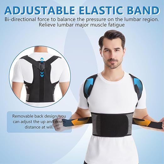 Back Brace Posture Corrector for Women & Men, Shoulder Straightener, Improve Posture Lumbar, Adjustable Full Back Support, Hunchback Correction, Upper and Lower Back Pain Relief, Scoliosis, Spine Corrector (X-Large)