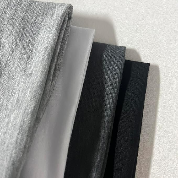 TERSE Headbands for Women, 4 inches Wide, Non Slip Women's Hair Bands, Stretchy Sweat Bands, Hair Accessories for Yoga Workout Every Day Basic Fashion, Black, White, Grey