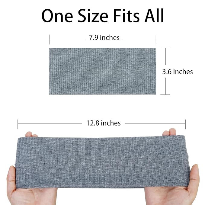 Headbands for Women Wide Non Slip Boho Head Bands Soft Elastic Thick Hairbands Fashion Workout Yoga Hair Accessories, 6 Pack