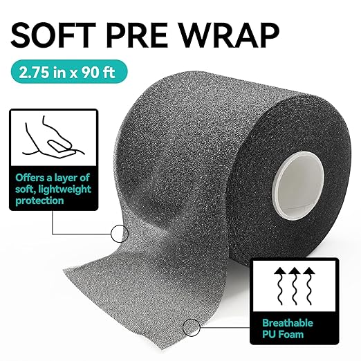 Dimora Athletic Tape and Pre Wrap Kit, 8 + 4 Rolls Premium Sports Wrap for Injury Prevention & Support, Easy Tear and No Sticky Residue, Essential Combo for Athletes, Trainers, & Coaches