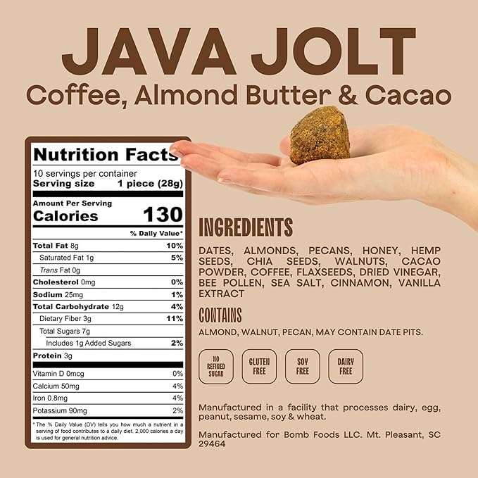 The Bomb Co. Blender Bomb, Java Jolt, Superfood Smoothie Mix With Coffee & Amino Acids for Energy Support, High Fiber 10 Servings