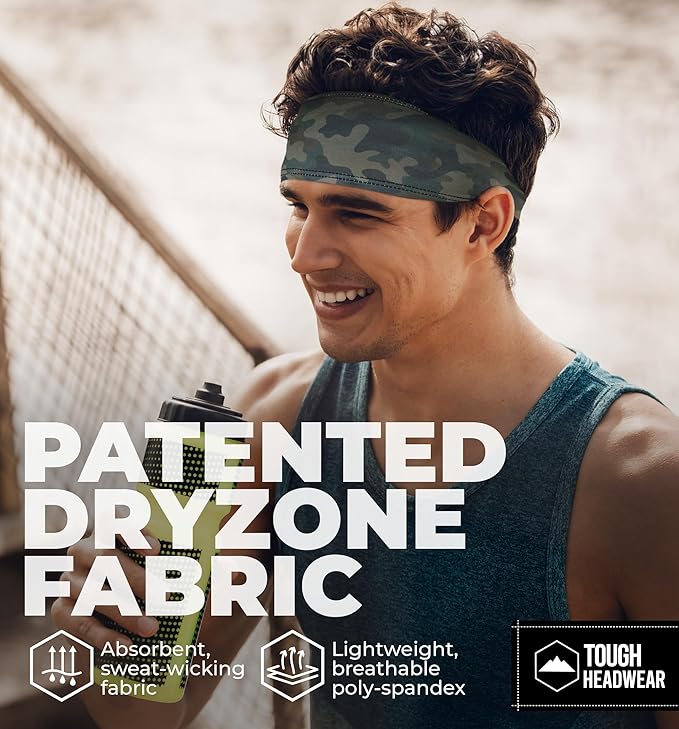 Mens Sweat Bands - Sport Headbands for Men - Workout Headbands for Women - Running Headband -Tennis Athletic Sweatband