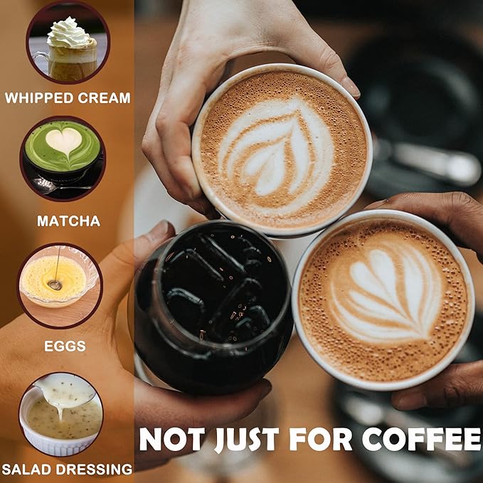 Handheld Coffee Frother,USB-Rechargeable Hand Frother,Adjustable Handheld Milk Frother for Cappuccinos, Hot Chocolate, Milkshakes, Egg Mix