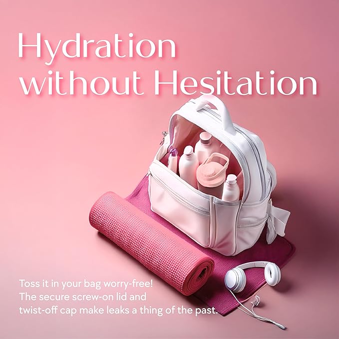 Paradise Shaker Bottle, 24 oz, Insulated Stainless Steel Protein Shaker, Smoothie and Pre Workout for Women, with Leakproof Twist-Off Chug Cap, Quiet Mixing, Pink Ombre, Pismo Sunset