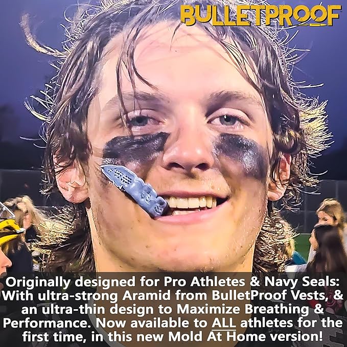 Bulletproof: World’s Thinnest Most Breathable Mouthguard is 3X Stronger! MMA Football Basketball Hockey Lacrosse Rugby BJJ Boxing Sports Mouth Guard Grinding Teeth. Men Women Adult Youth Kids Braces