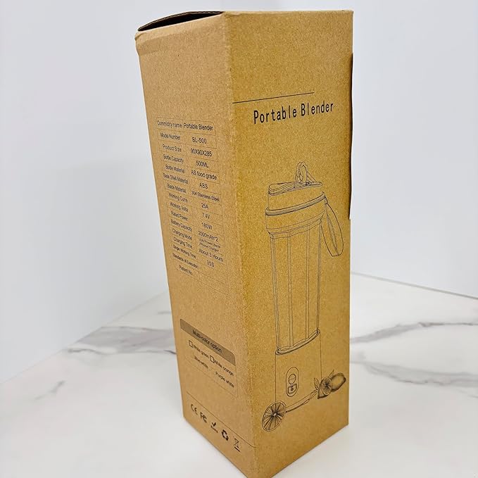 Portable Blender for Shakes and Smoothies 17Oz, Personal Blender 4000mAh USB Rechargeable, 500ml Portable Juicer for Kitchen/Travel/Gym(Black)