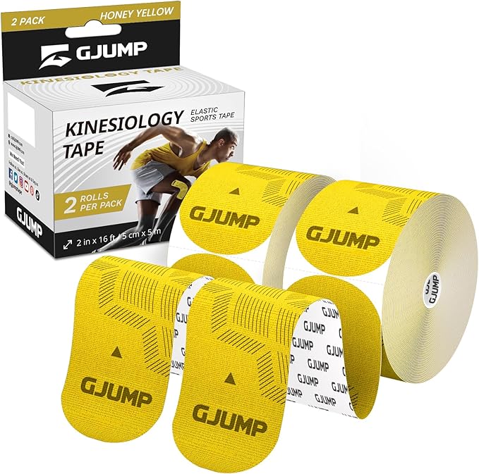 Kinesiology Tape, Original Cotton Elastic Athletic Tape for Muscle Strain Relief & Joint Support, 40 Count Precut Strips 2 Rolls, Waterproof & Breathable Sports Tape for Support and Recovery