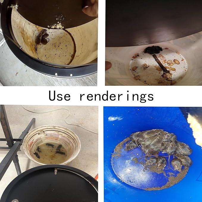 Bucket Lid Mouse Trap Metal 5 Gallon Bucket lid,Strong Metal Material That Cannot be Bitten, auto Reset, Repeat Catch, Indoor Outdoor, Reusable 5 Gallon Bucket Lid, (1Pack) (Black)