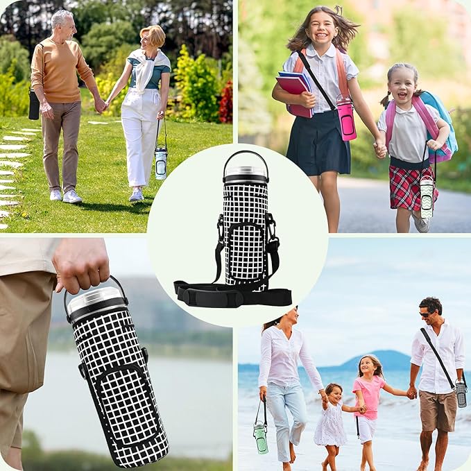 Storage Sleeve Bag for Ninja Blast Portable Blender with Shoulder Strap and Pocket Compatible with Ninja BC151NV/BC51NV/BC151BK/BC151CR/BC151EM/BC151PR/BC151WH Blast Portable Blender (black checkered)