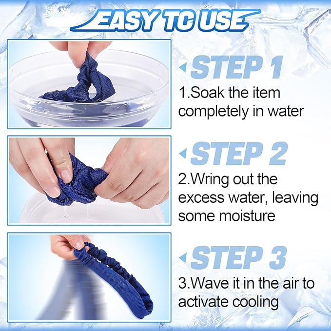 Cooling Headbands for Men Women - 4Pcs Highly Elastic Quick Chilly Workout Sweat Band, Comfortable Moisture Wicking Hairband