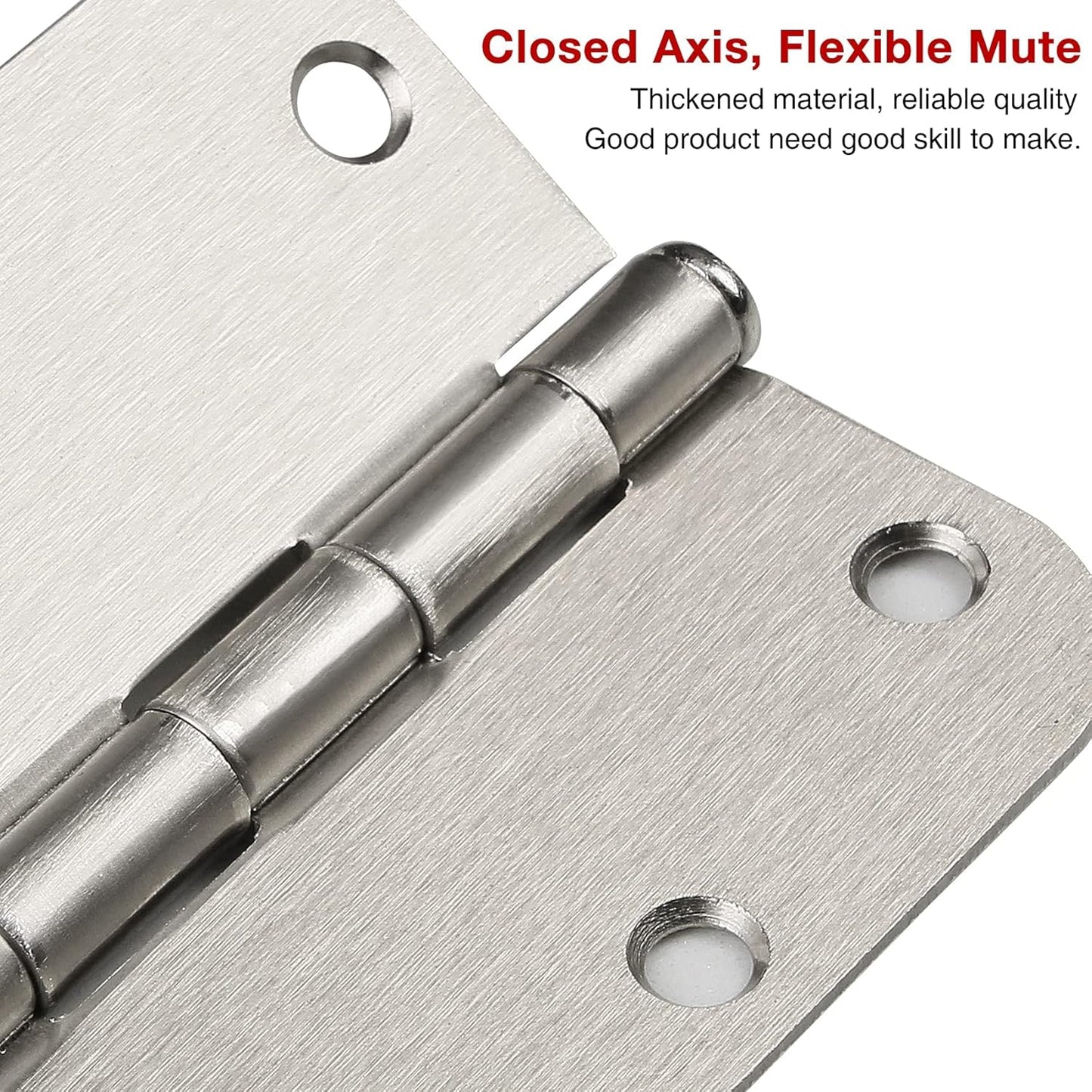 36 Pack Rounded Brushed Nickel Door Hinges 3.5 Inch x 3 ½" 5/8" Radius 3 1/2" Satin Hinge Flat Bifold Easy Install for Bed Room Pantry Clean Glass Glass French Interior Wood Doors,Table,Hardware