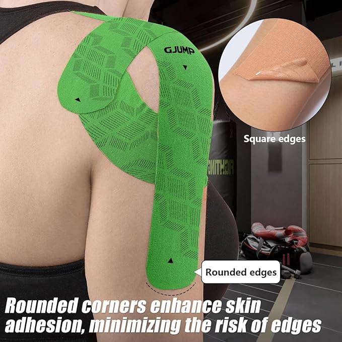 Kinesiology Tape, Original Cotton Elastic Athletic Tape for Muscle Strain Relief & Joint Support, 40 Count Precut Strips 2 Rolls, Waterproof & Breathable Sports Tape for Support and Recovery