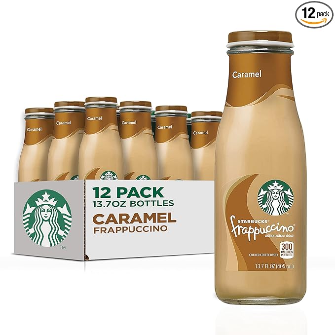 Starbucks Frappuccino Coffee Drink, Caramel, 13.7 fl oz Bottles (12 Pack)