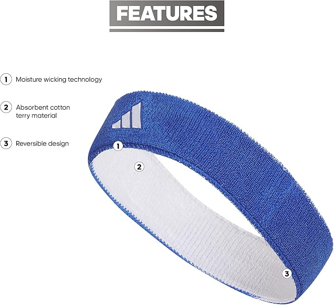 Adidas Unisex-Adult Interval Reversible Elastic Sweat Headband for Men and Women