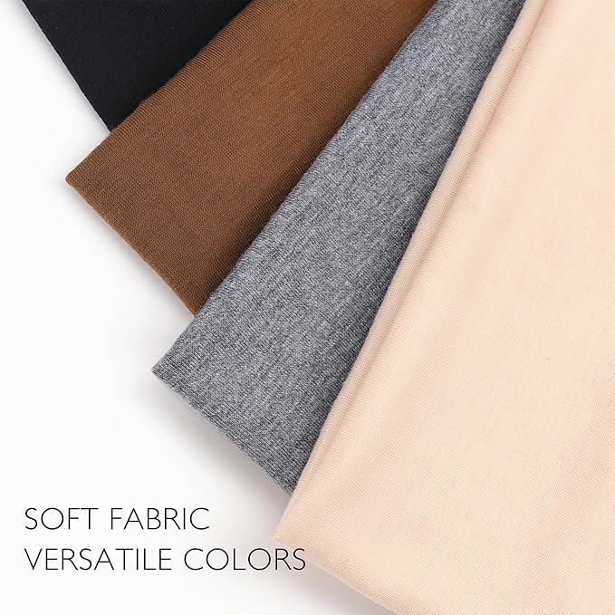 DRESHOW Wide Headbands for Women Elastic Turban Hair Bands Boho Head Bands for Women's Hair Non-Slip Yoga Workout Hairband Girls Accessories 4 Pack