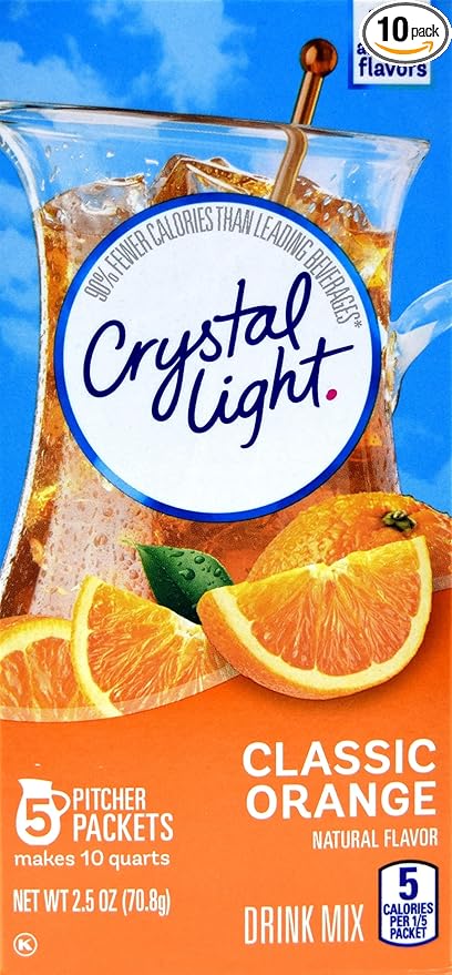 Crystal Light Classic Orange Drink Mix, 10-Quart Box