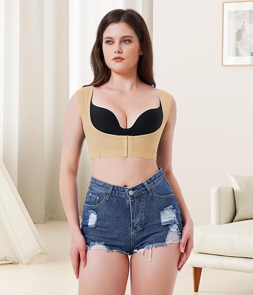 URSEXYLY Upper Back Brace for Women Breathable Posture Corrector Posture Support Back Straightener Pain Relief(Beige,2XL)