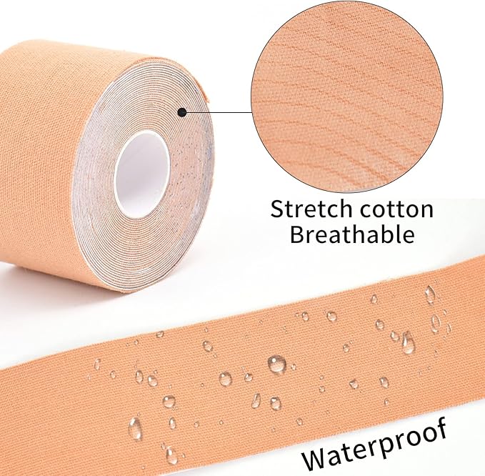 Kinesiology Tape 8 Rolls, Original Cotton Elastic Premium Athletic Tape,16.4 ft Uncut Tape,Hypoallergenic and Waterproof for Muscle Pain Relief and Joint Support