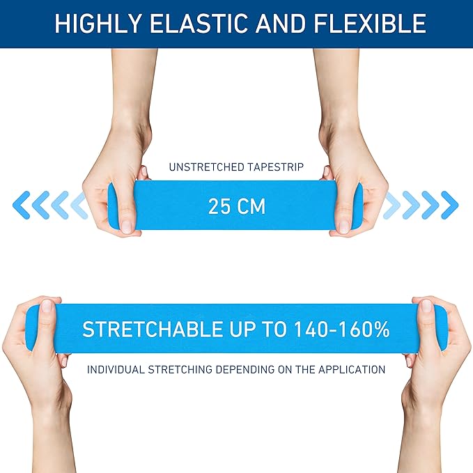 Kinesiology Tapes PRECUT Mix Set | 60 Pre-Cut Multicolored Sport Tape Strips 10 x 2 in - on 3 Rolls | Waterproof • Skin-Friendly • Elastic | Kinesiology Tapes Ideal for Sports