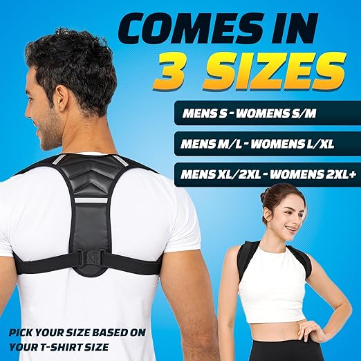 benoo Back Posture Corrector for Women & Men, Comfy Adjustable Back Brace to Improve Posture & Relieve Back Pain (Mens S | Womens S/M)