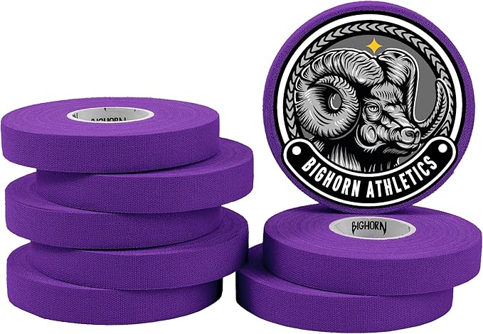 Bighorn Athletics Jiu Jitsu Finger Tape, Rock Climbing Tape | Multipurpose for Sports & Injuries: MMA, Volleyball, Football, Basketball, Tennis, Golf, Hands & Toes, 0.5-Inch x 45-feet, 8-Rolls, Purple