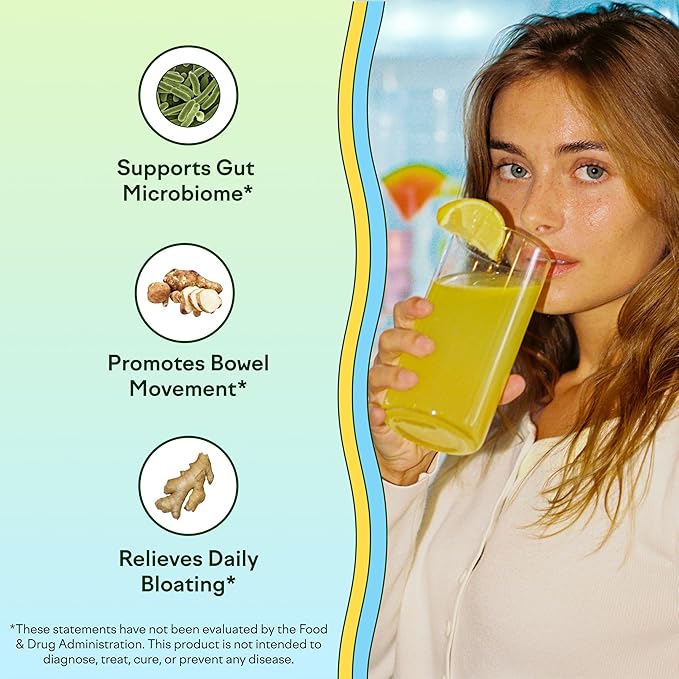 Feel Goods Gut Guardian, Organic Fiber, Probiotic & Prebiotic Powder, Sugar Free, Herbs for Bloat, Gut Health Support, Digestive Health for Men & Women, Non GMO, Vegan, Tropical Mango, 15 Servings