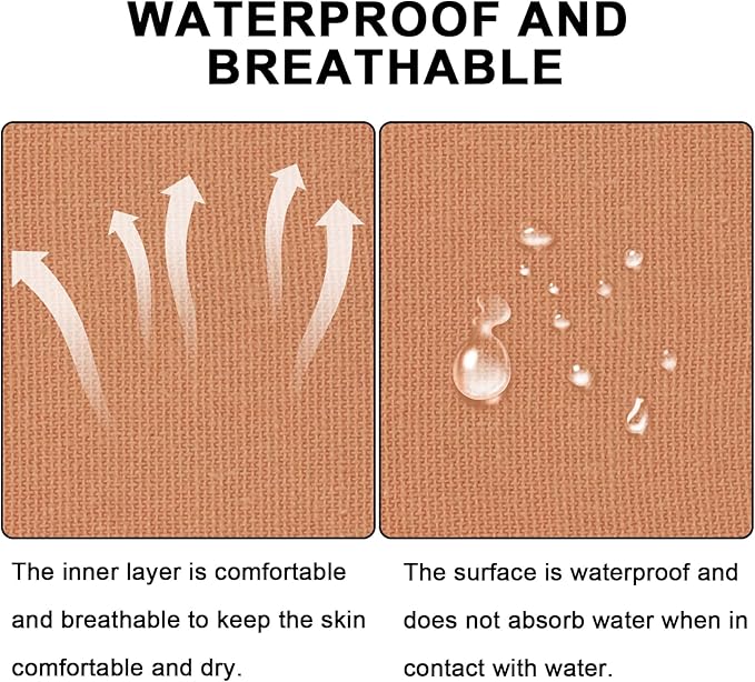 CKeep Kinesiology Tape, 2 Rolls Cotton Latex Free Hypoallergenic Elastic Precut Strips, 2 Inch Wide Waterproof Athletic Tape for Knees Pain Injuries Sprains, Beige