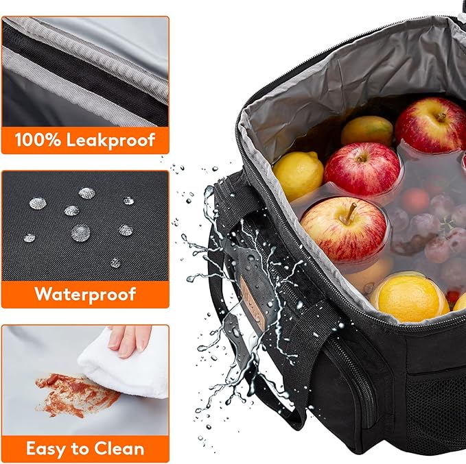 Lifewit Large Lunch Bag Insulated Lunch Box Soft Cooler Cooling Tote for Adult Men Women, Black 24-Can (15L)