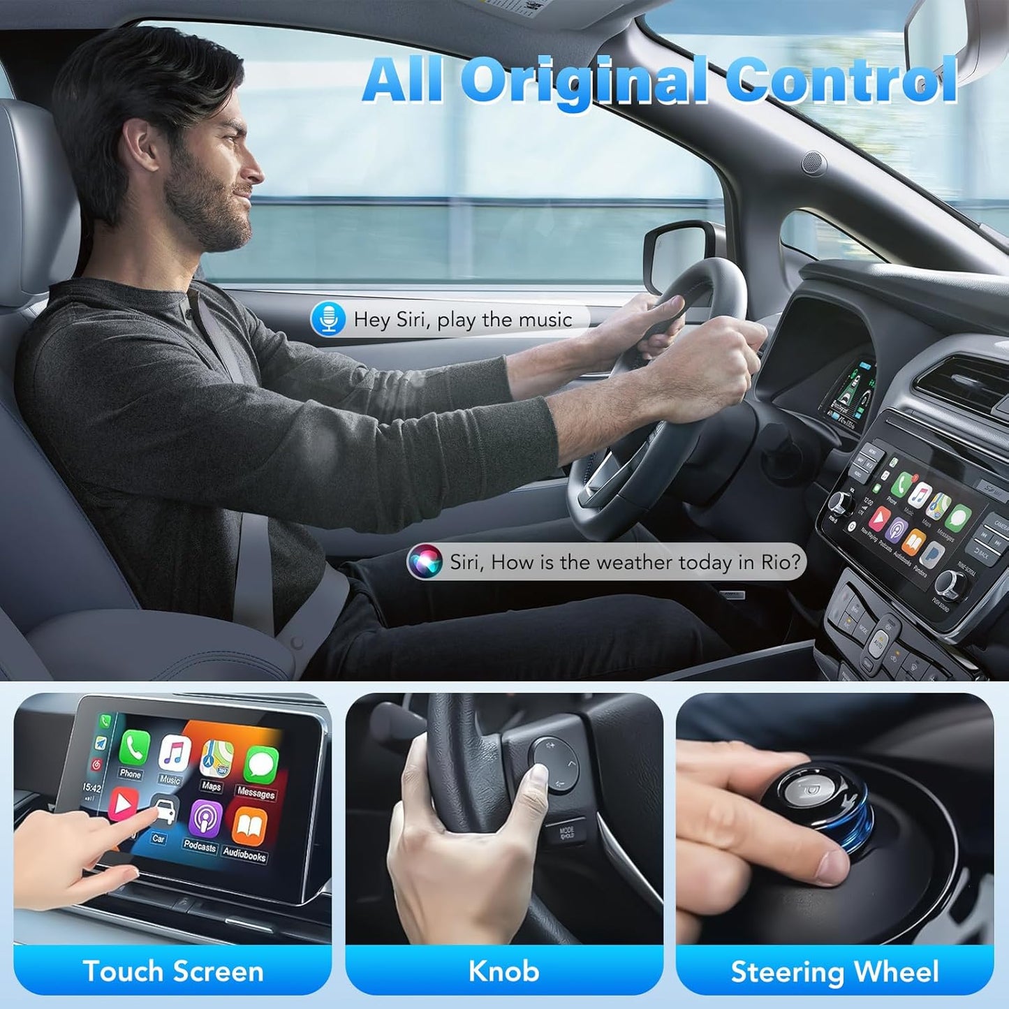 Wireless CarPlay Adapter for Apple iPhone, 2025 Upgraded Converts Wired to Wireless Car Play Adapter, Auto Connect, Mini Size, Compatible with Cars from 2016 & iOS 10+