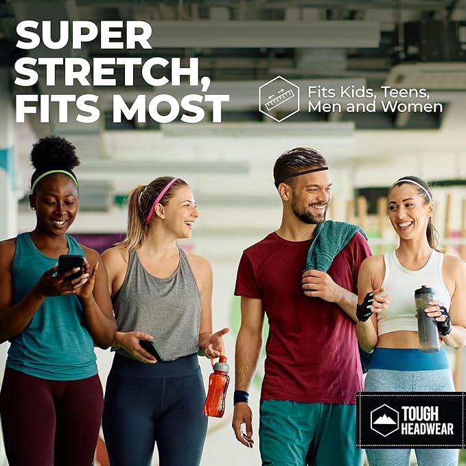 Thin Elastic Sports Headbands - Workout, Running, Soccer for Women & Men