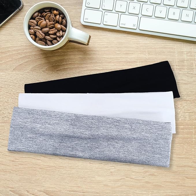 Yoga Headbands for Women, Non Slip Elastic Sweat Hairbands, Solid Color Head Accessories Headscarves Hair Hoop, Sweat-absorbing Hairbands for Sports, Fitness, Running