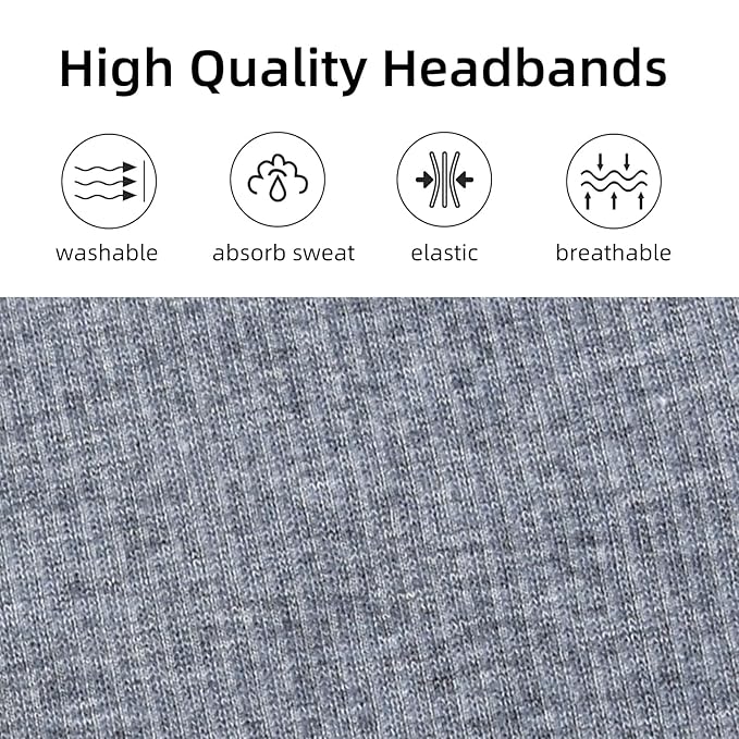 Headbands for Women Wide Non Slip Hairbands for Women's hair Soft Elastic Thick Head Bands Fashion Workout Yoga Hair Accessories, 6 Pack