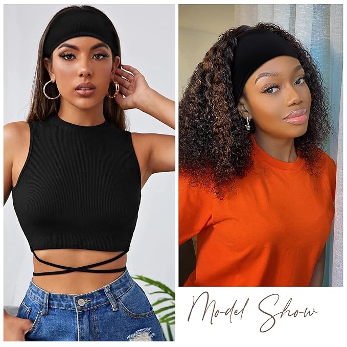 Black 4 inches Wide Headbands for Women, Non Slip Workout Yoga Running Hair Bands Head Wrap Sweat Bands, Pack of 12