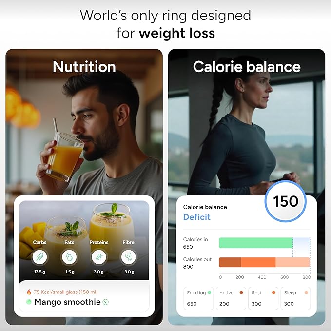 Gabit Smart Ring | AI Health Coach, Period Tracking | Sleep, Fitness, Nutrition, Stress | Track Calorie, Recovery, HRV, | Buy Sizing Kit First | Smart Ring for Women & Men | Titanium, Rose Gold 11
