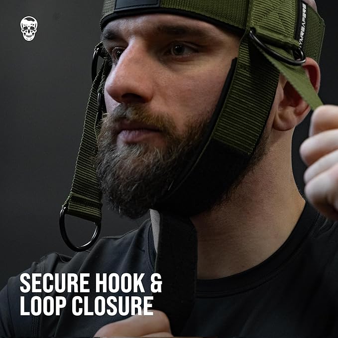 Gymreapers Neck Harness - Heavy Duty Stainless Steel Chain, Adjustable Neoprene Strap, Trainer for Strength & Pain Relief