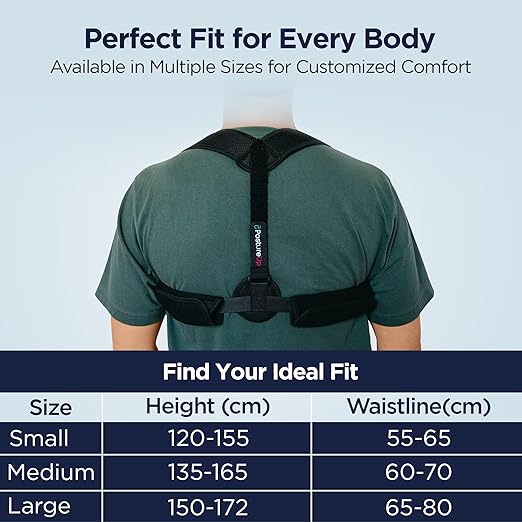 Posture Corrector Back Support Brace for Women & Men, Fully Adjustable Clavicle Brace for Upper Back Pain Relief, Invisible Thoracic Breathable Upper Spine Support and Hunching- Washable