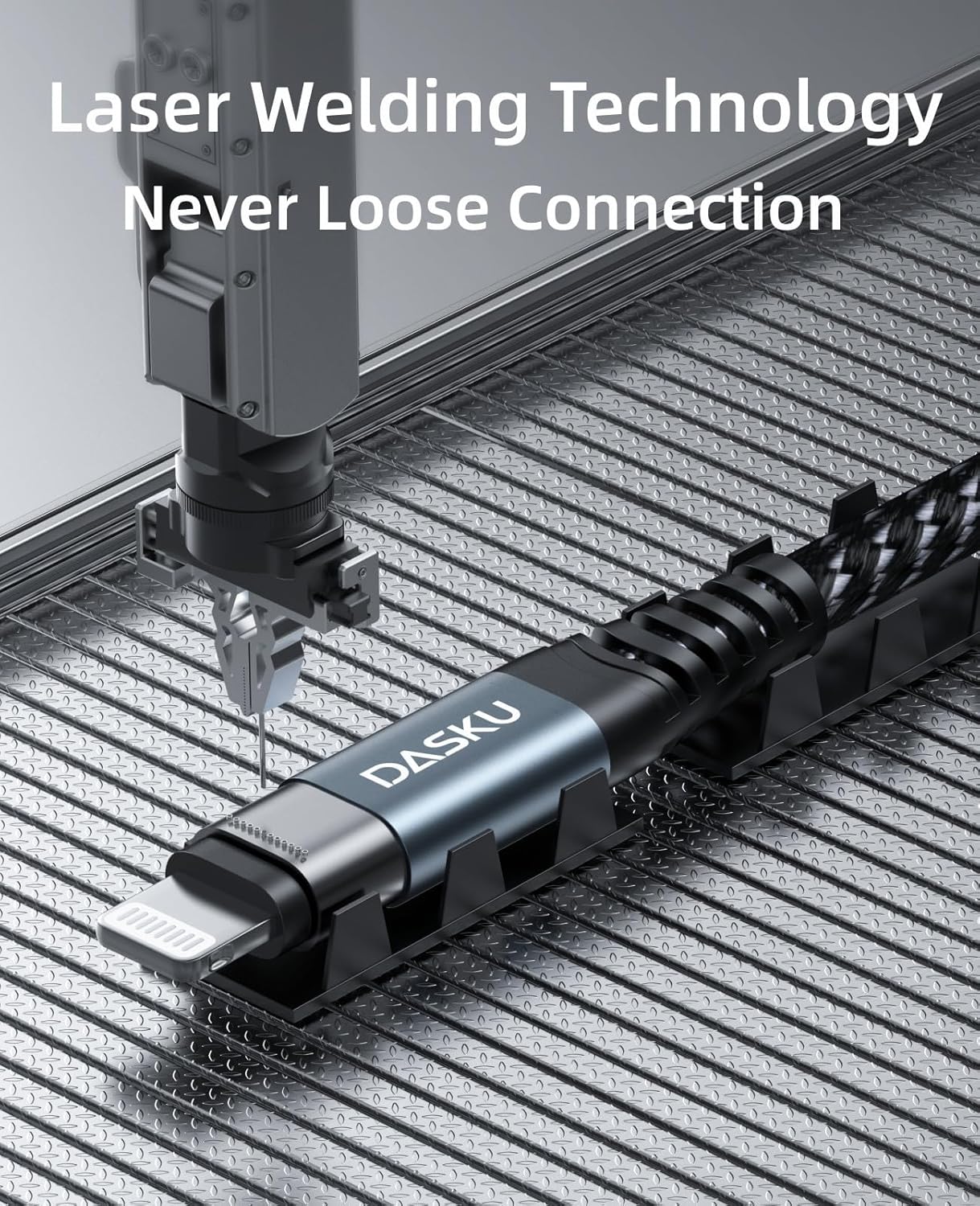 Dasku iPhone Charger Fast Charging, 6 Foot MFi Certified Lightning Cable Braided USB iPhone Charging Cord Compatible with iPhone 14/13/12/11/Pro Max/X/Xs Max/Xr/8 Plus/7 Plus/6/6 Plus/iPad mini/Air